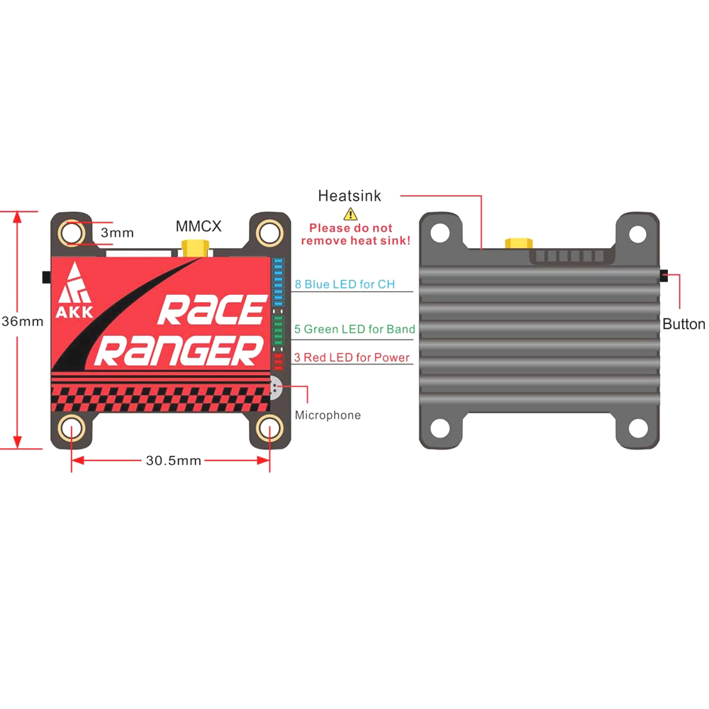 AKK 5.8G Long Range VTX FPV Tr - Drone Racing Vtx 评论和价格